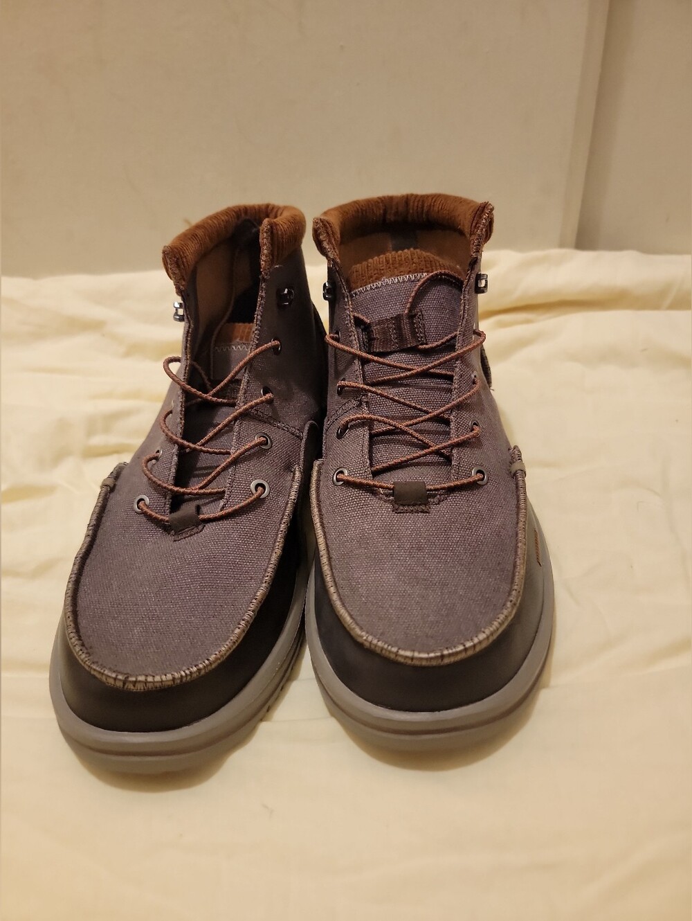 Hey Dude Men's Chukka Boots in Gray and Brown